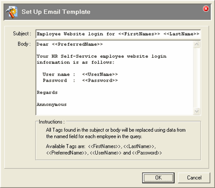 Email template