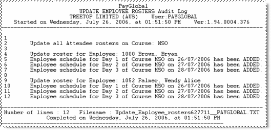 Update attendee's roster