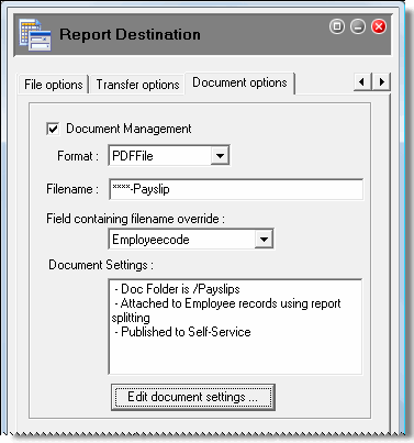 Report Splitting