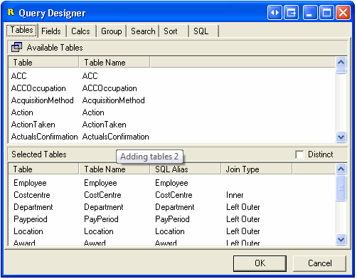 Adding tables 2